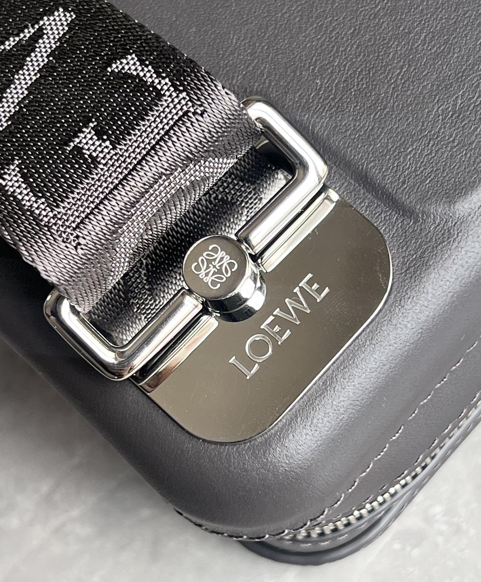 Loewe Molded Sling in Smooth Calfskin Dark Grey